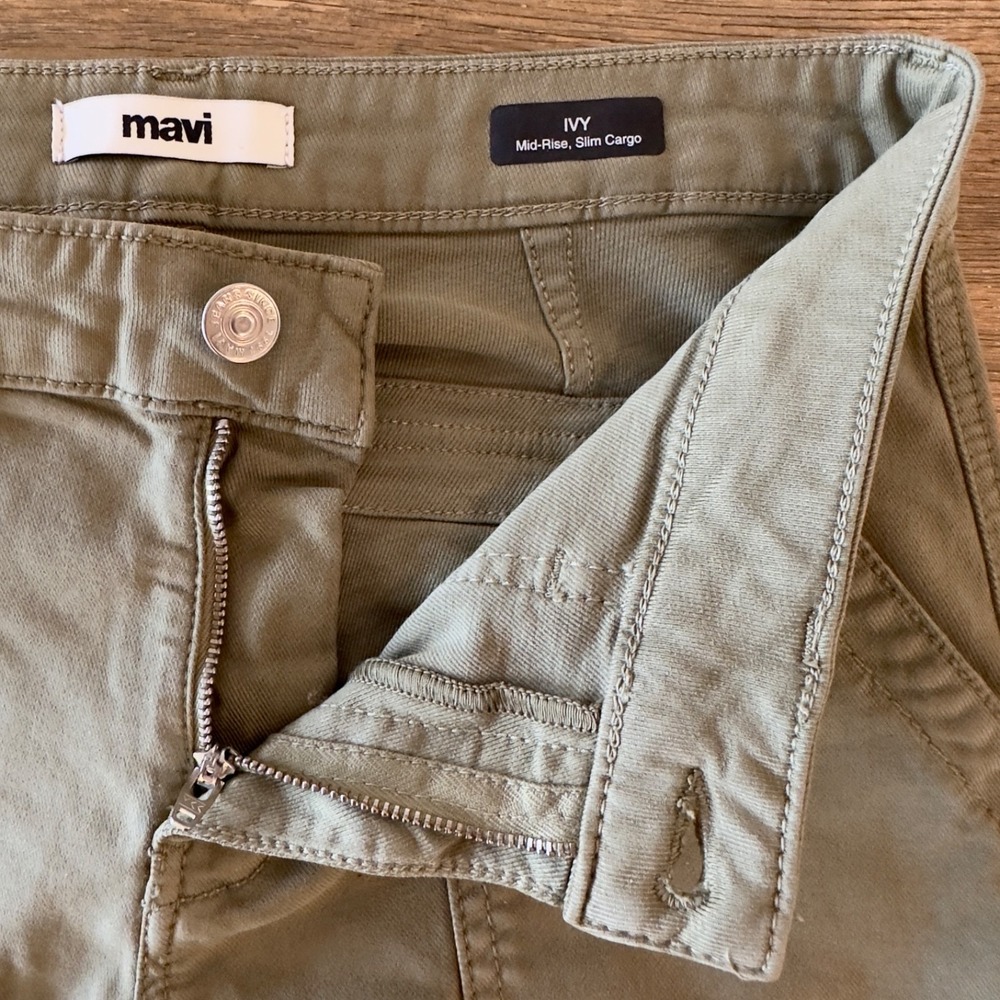 Mavi IVY Mid Rise Slim Cargo Jeans Pants Jogger-Khaki Green-Women Sz 25/28-Small - Picture 10 of 16
